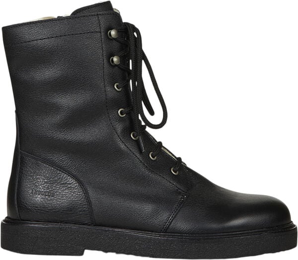 Snørestøvle med uldfoer, lynlås wid