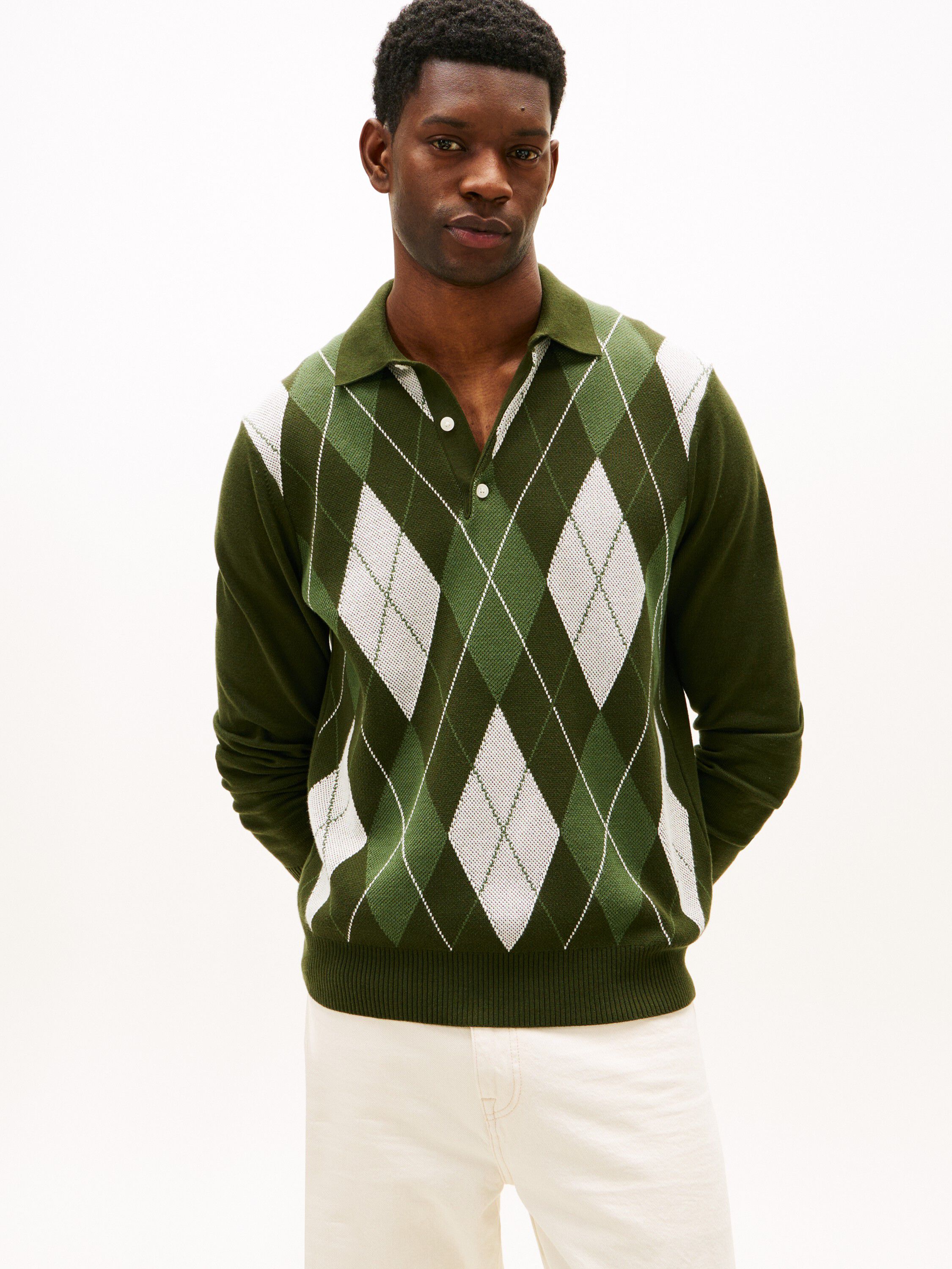 Argyle Rugby Collar Jumper