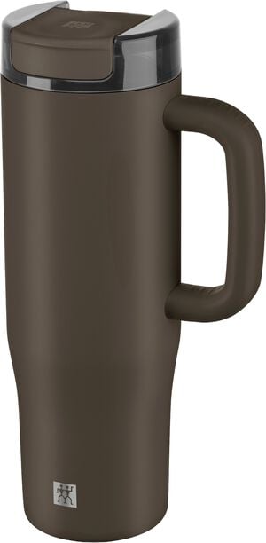Termosmugg med sugr&ouml;r, 900 ml, Rostfritt st&aring;l, Choklad