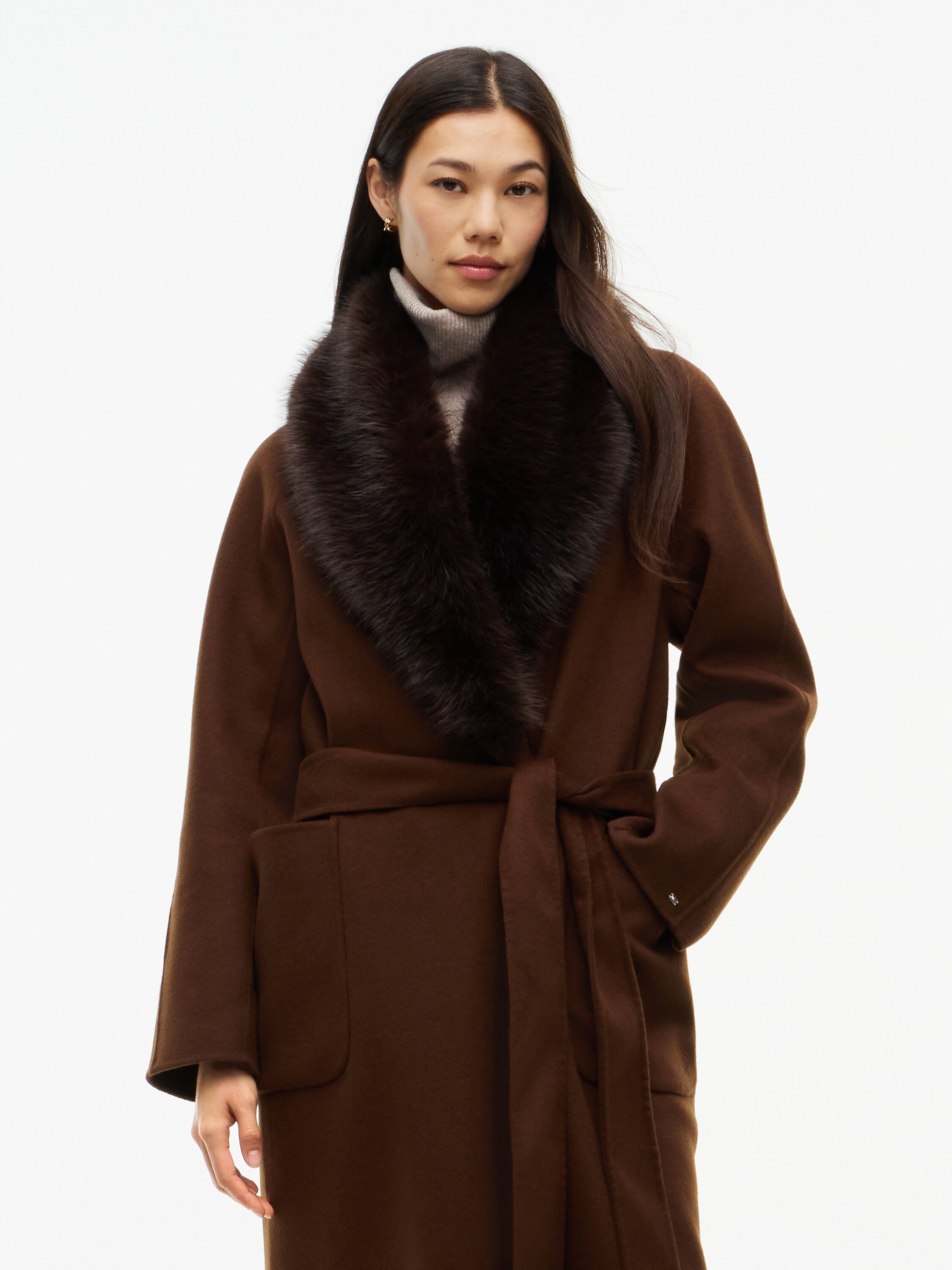 Shawl Collar Wool Blend Relaxed Coat