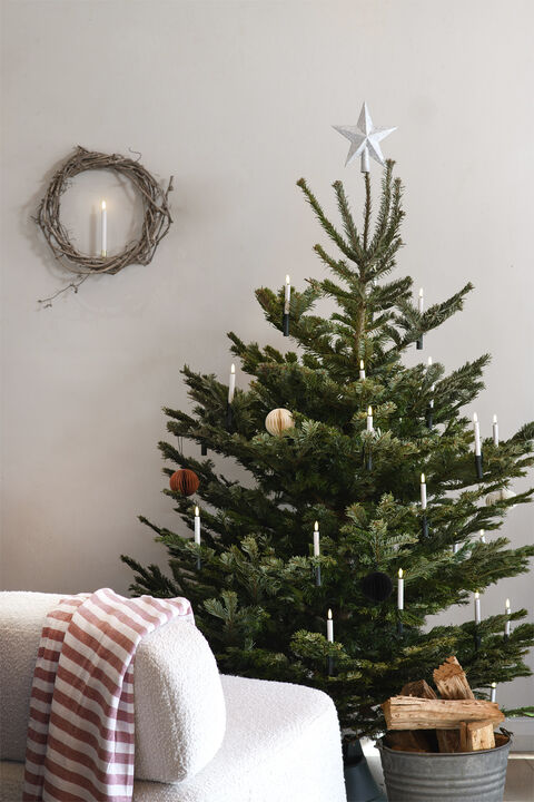 Christmas string, 12 candles, Extender, White, 1,3x11 cm