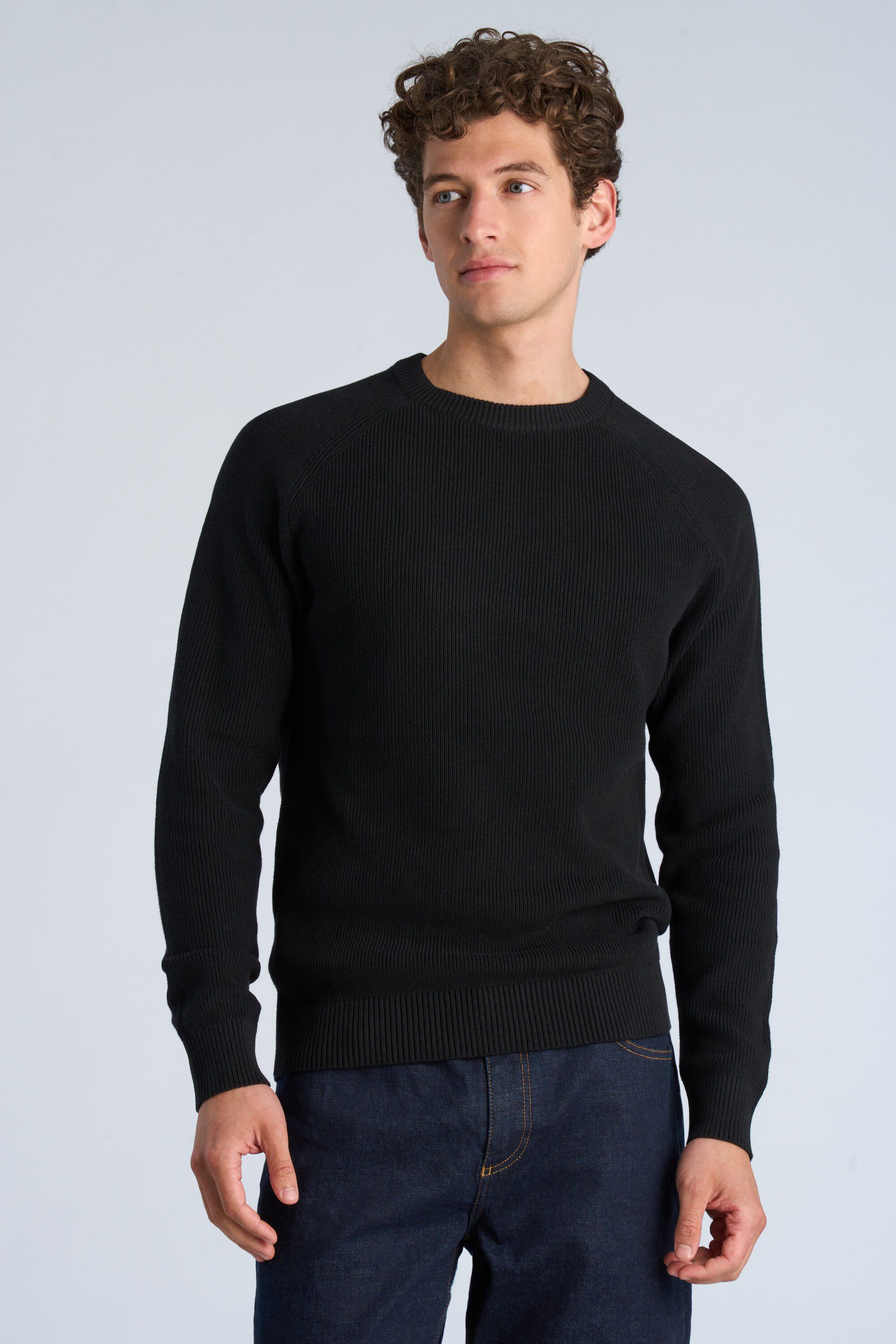 Ribbed L/S o-neck knit
