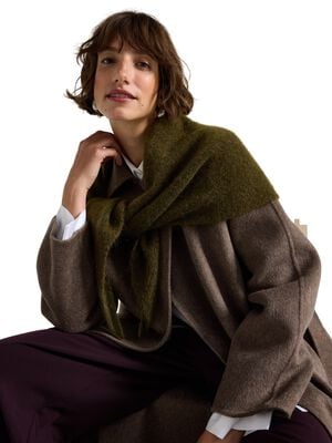 Bl&oslash;dt, strikket trekantet t&oslash;rkl&aelig;de