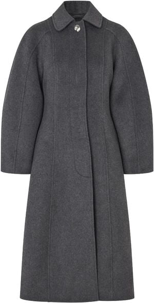 2561 Structured Wool, Elastic Waist Raglan Long Coat