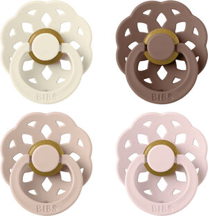 BIBS Pacifier Boheme 4 PACK Latex Size 1 Ivory/Blush/Woodchu
