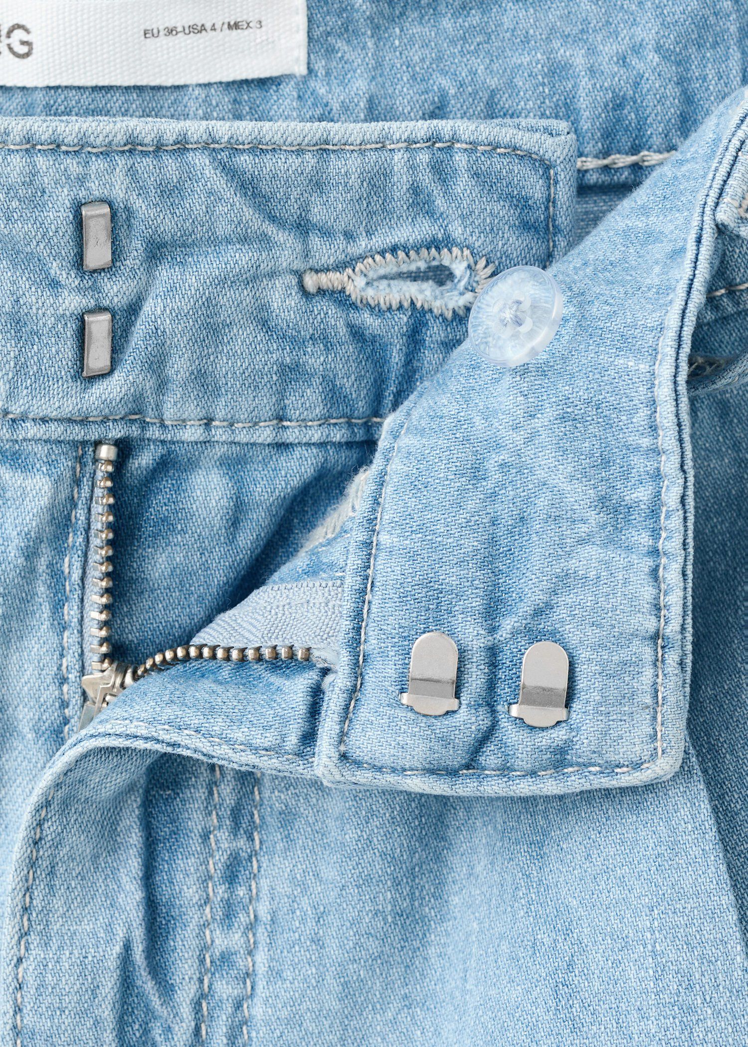 Mid-rise denim bermuda shorts with