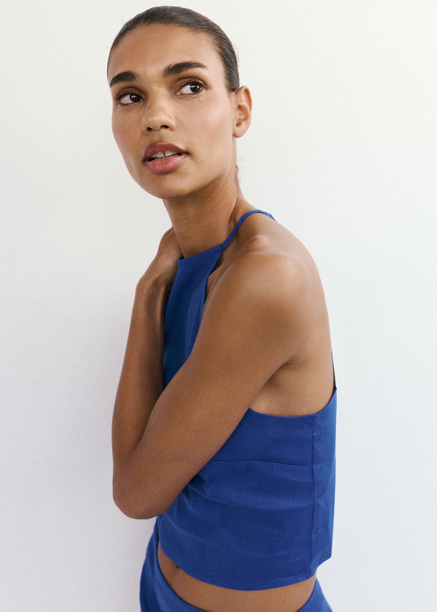 Linen cotton halter top