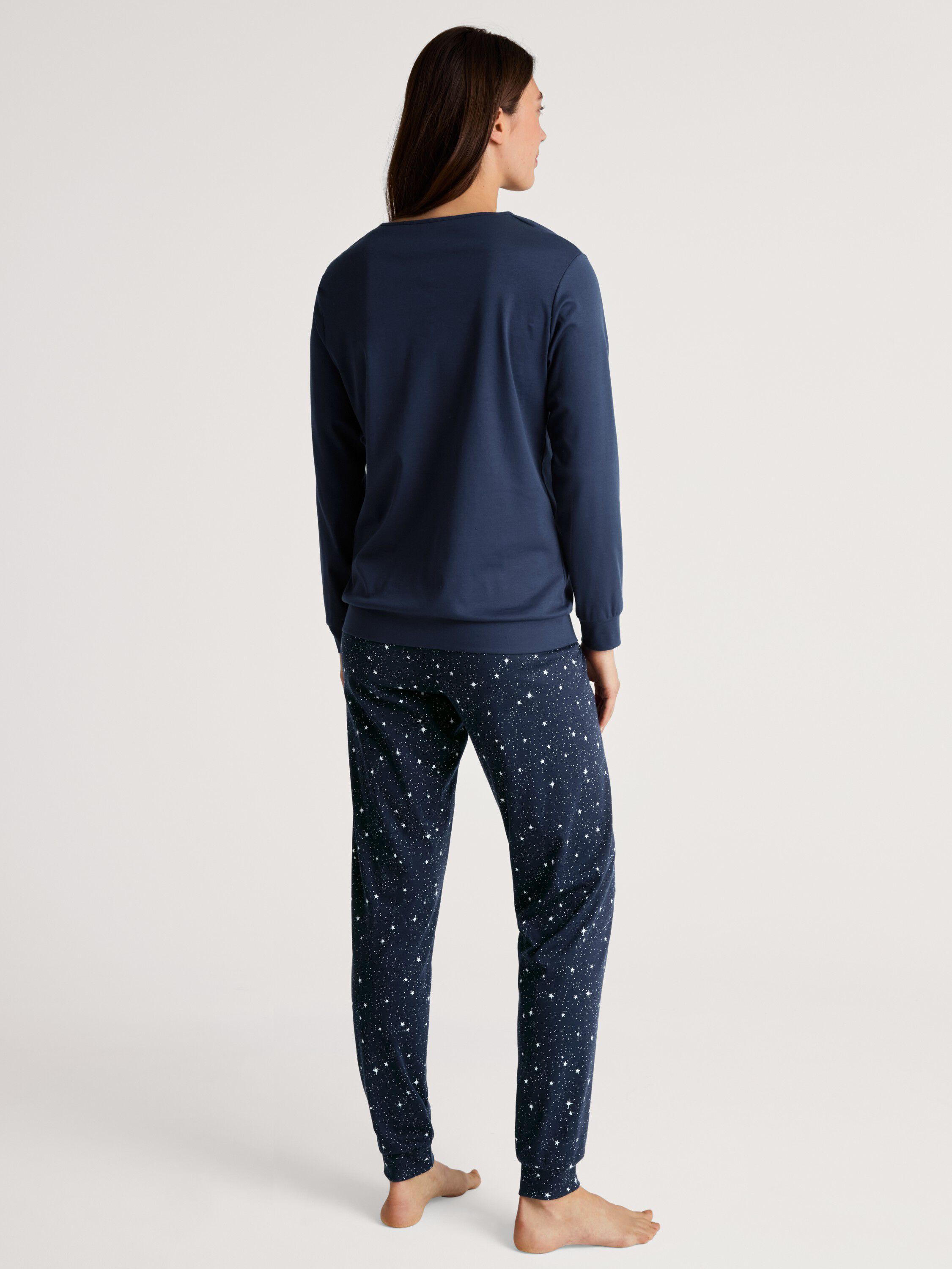 DAMEN Pyjama mit B&uuml;ndchen