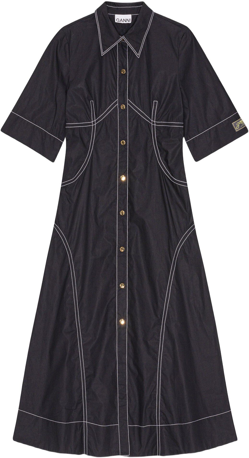 Cotton Poplin Long Shirt Dress