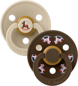 BIBS Pacifier Colour Holiday Horse 2 PACK Latex Size 2 Vanil