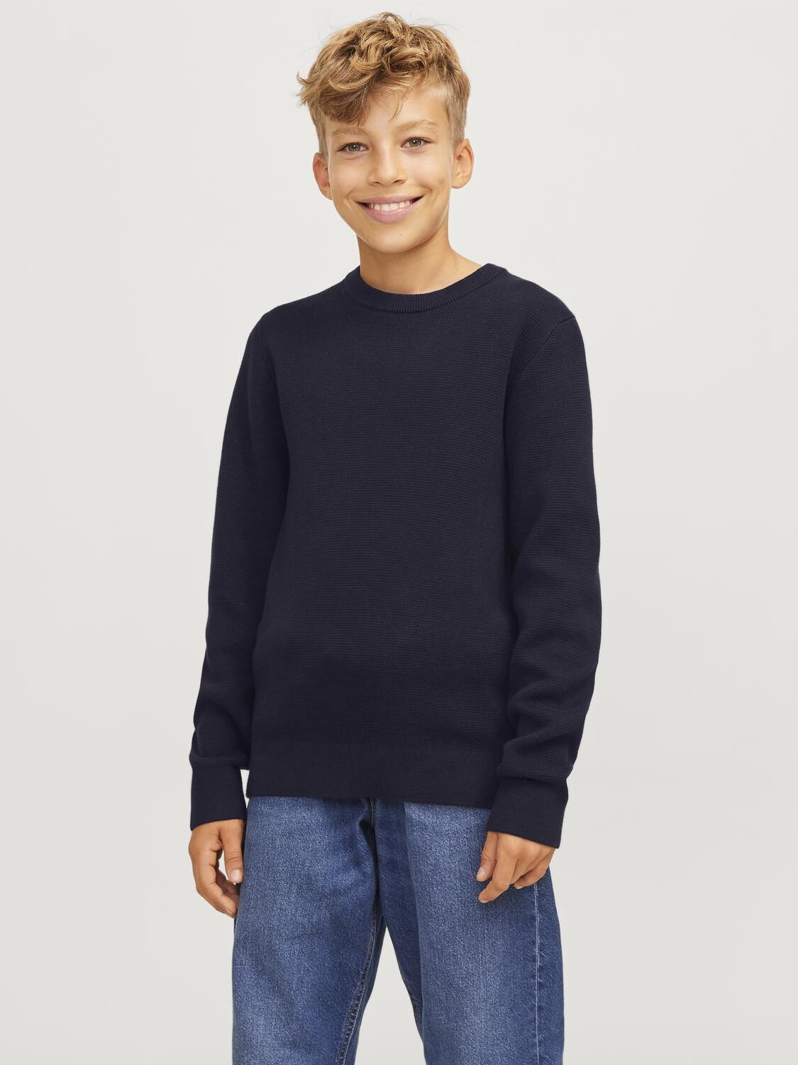 Jprblamilano Stitch Knit Crew Neck Jnr
