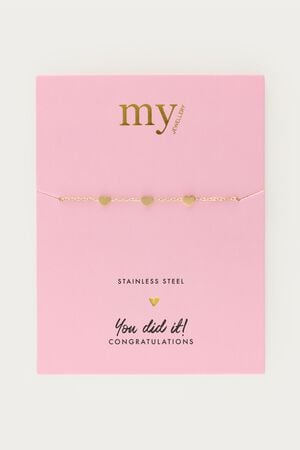Bracelet with three hearts graduation