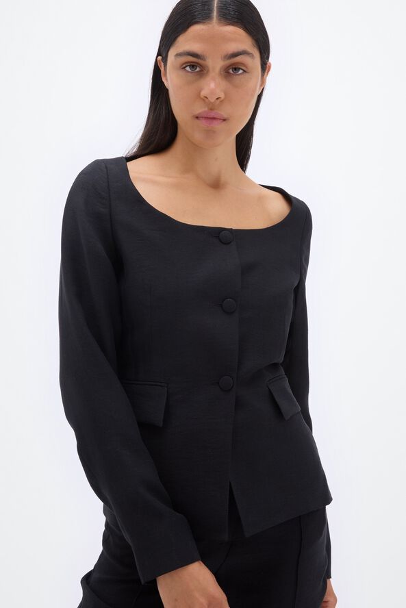 Open Neck Fitted Blazer