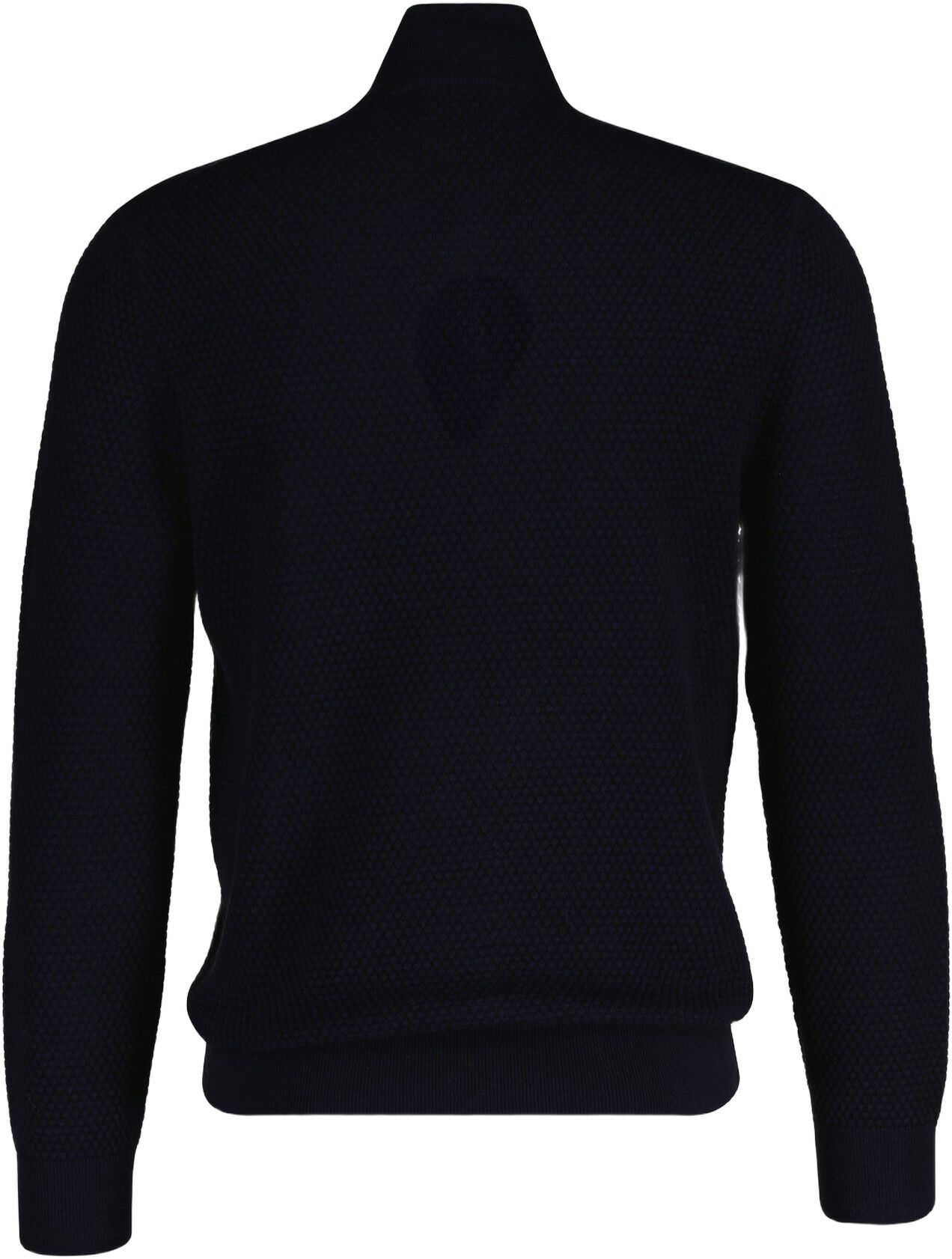 TEXTURED COTTON MERINO HALF ZIP