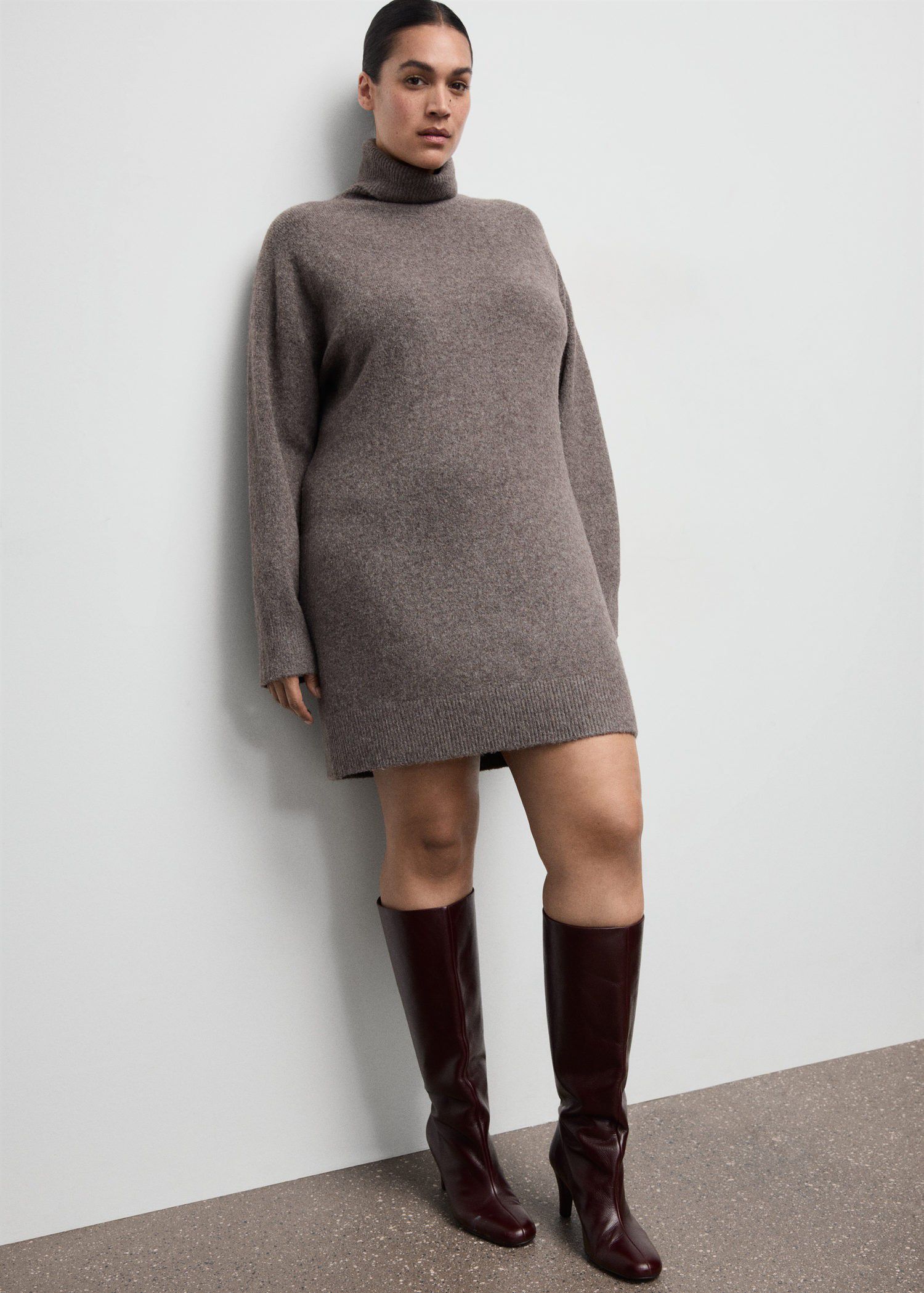 Knitted turtleneck dress