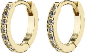 EBNA small crystal huggie hoops gold-plated