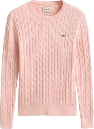 STRETCH COTTON CABLE C-NECK