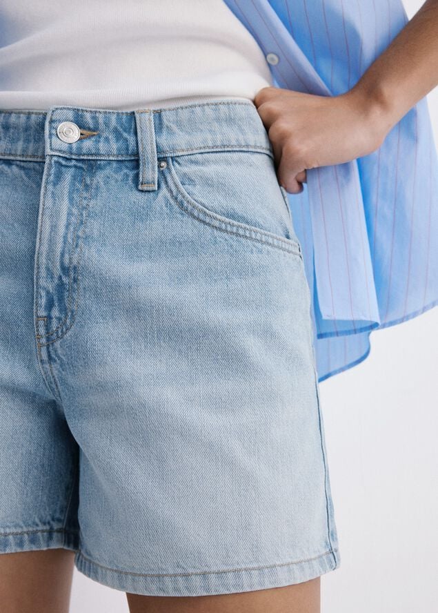 Straight-fit denim shorts