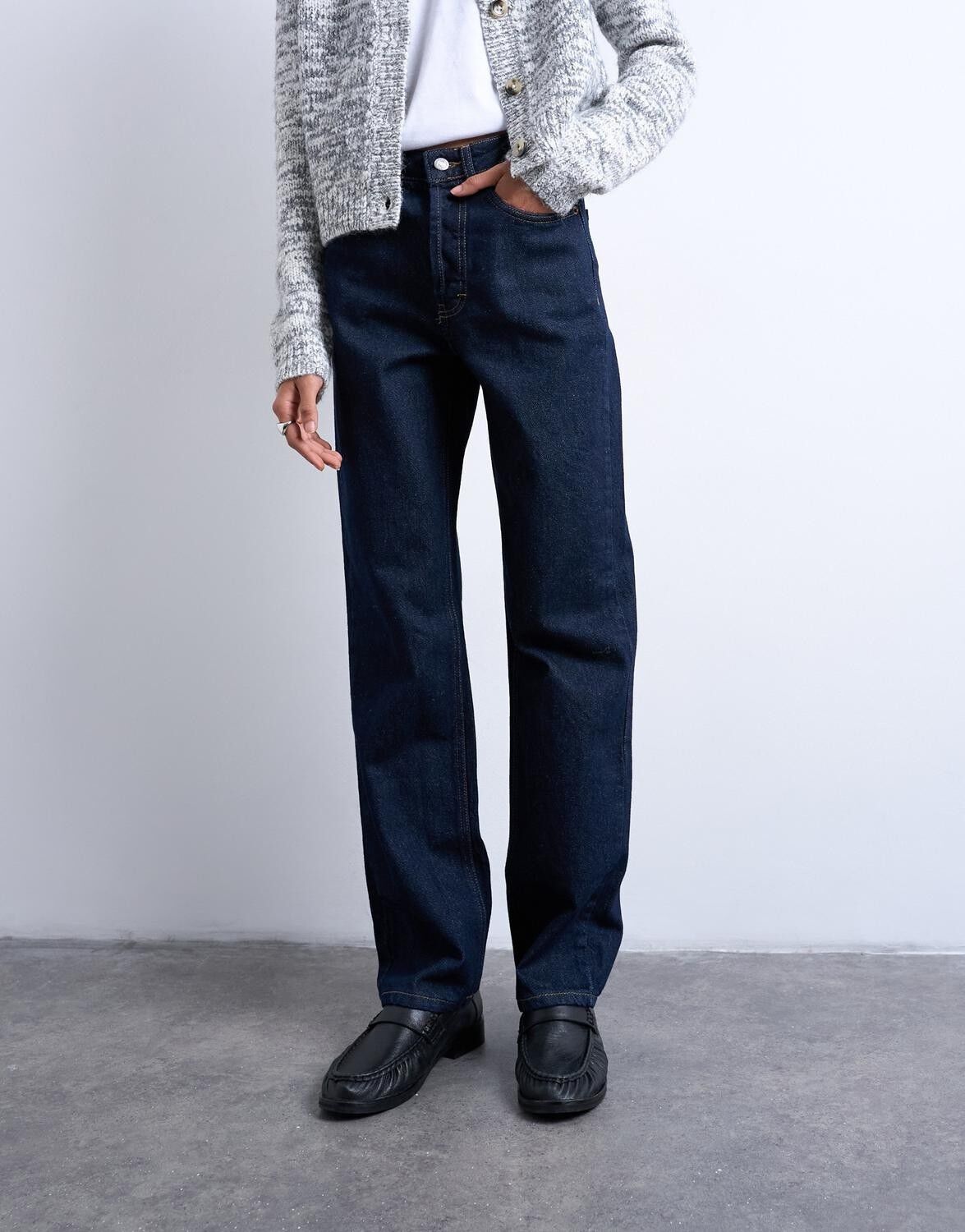 TSBEATE HW STRAIGHT DNM JEANS DB