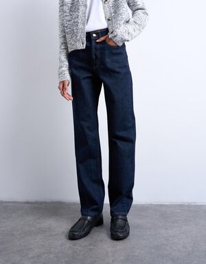 TSBEATE HW STRAIGHT DNM JEANS DB