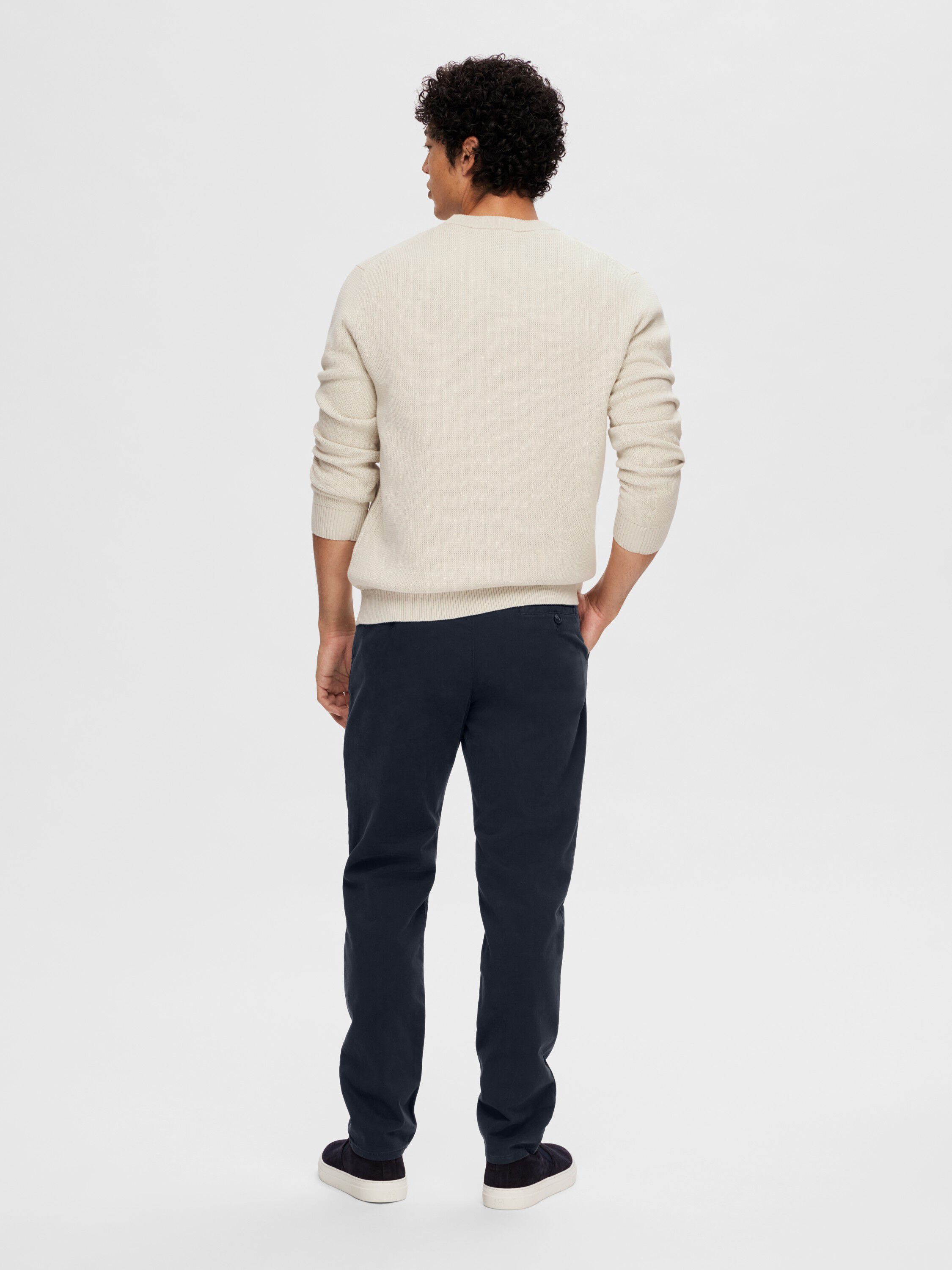 SLHDANE LS KNIT STRUCTURE CREW NECK