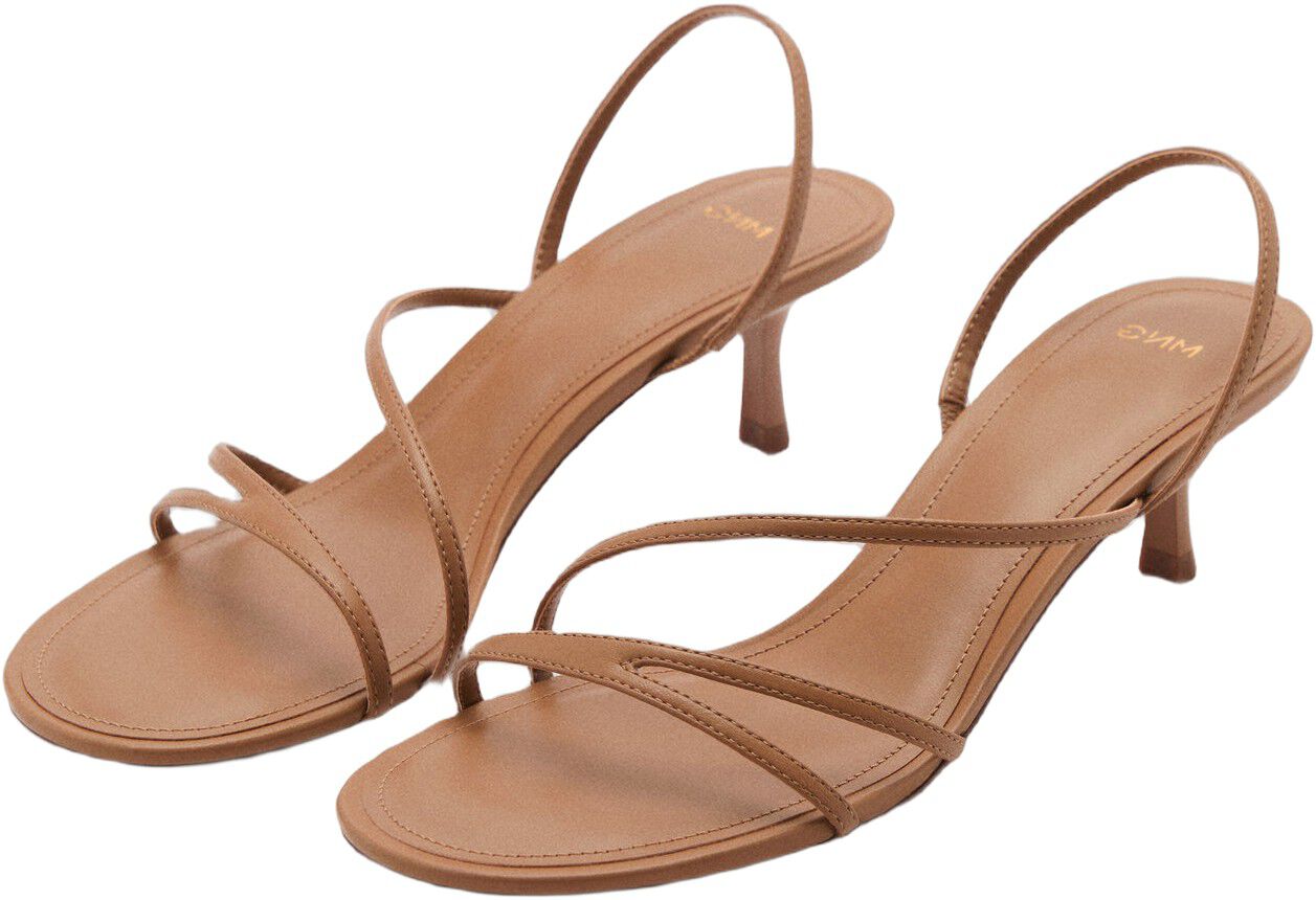 Animal print strap heel sandal