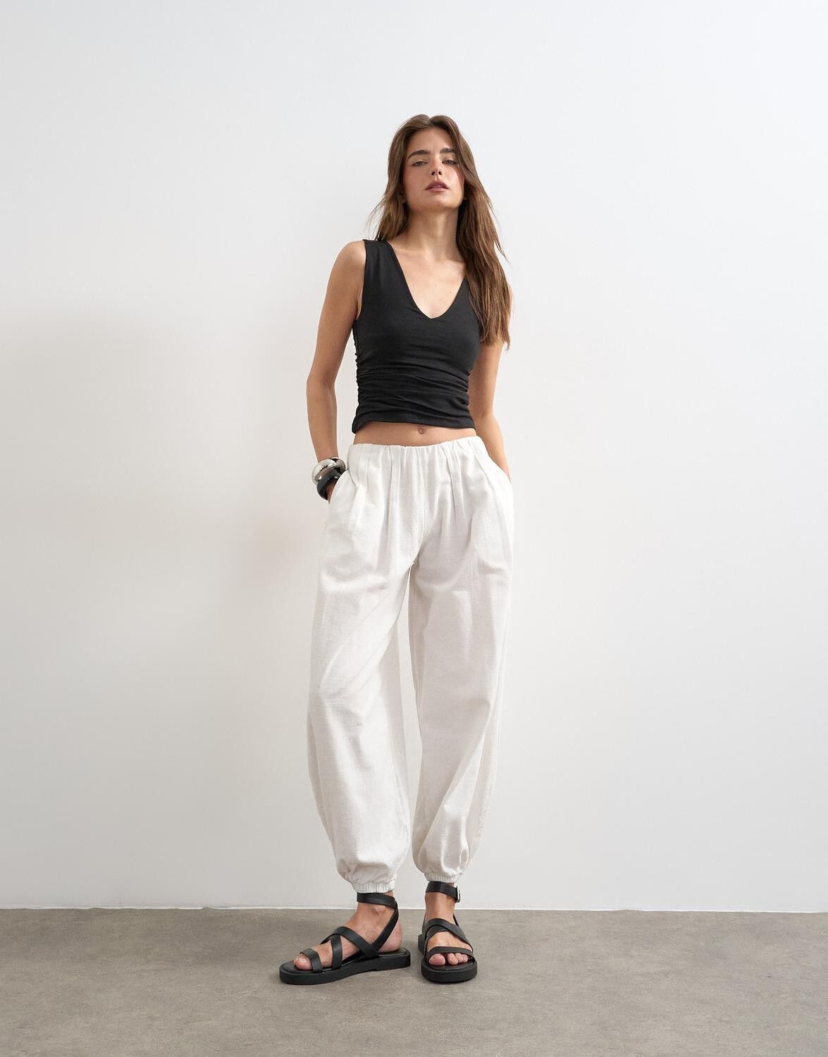 Tsmy Sl V-Neck Ruched Side Tank Vest Jrs