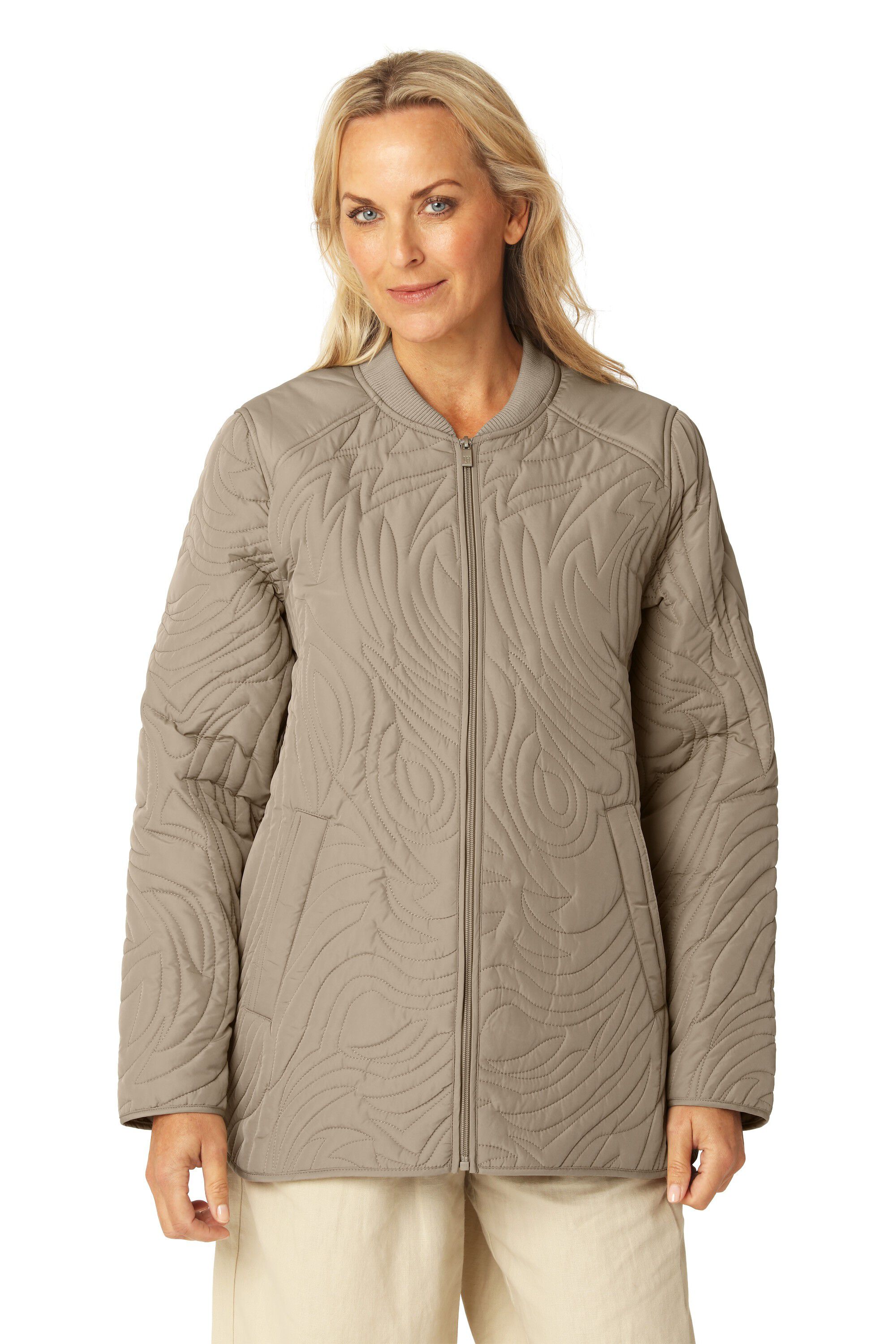 Short Quilt Jacket with Rib