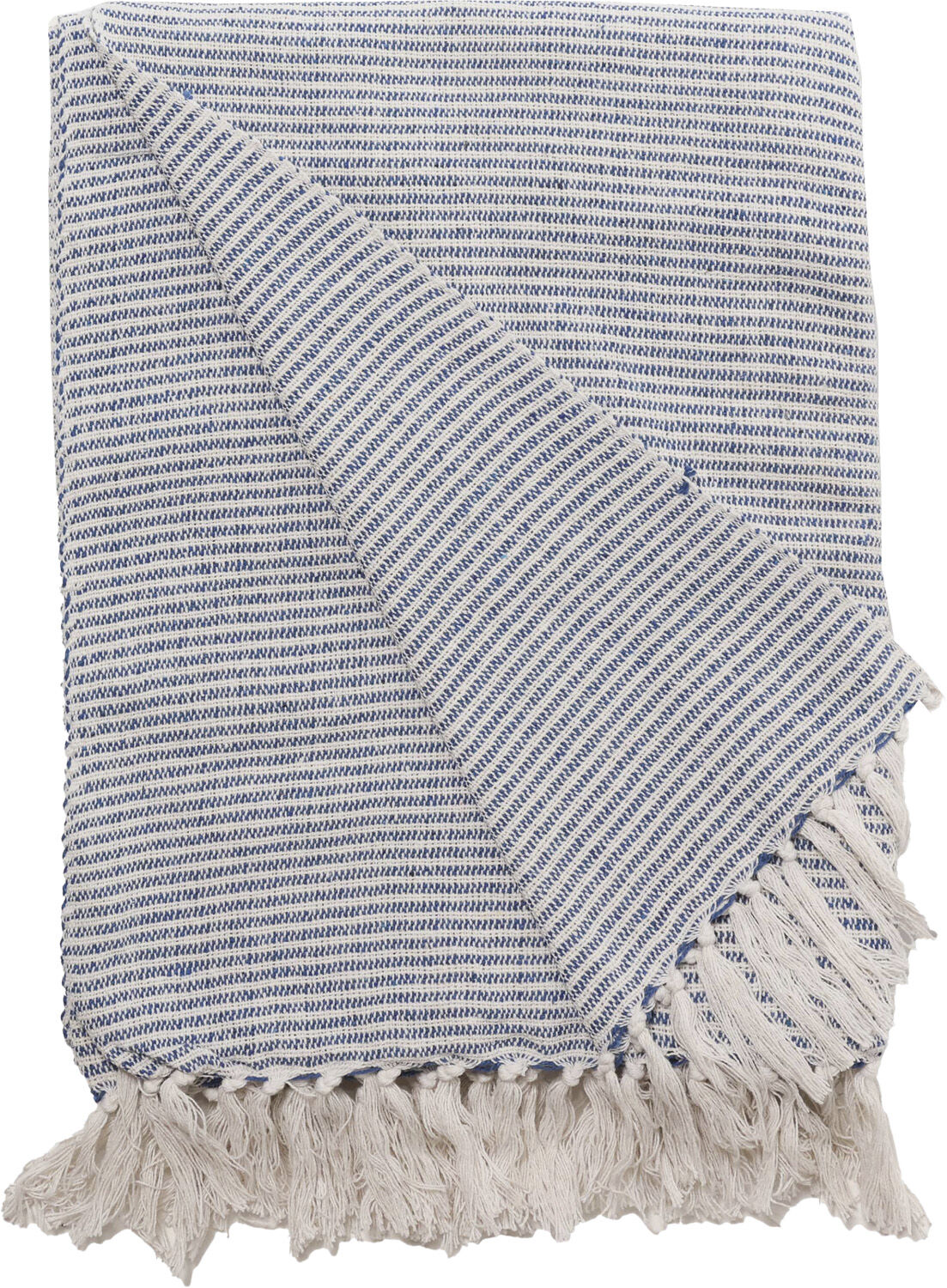 Plaid, V&aelig;vet-Royal Bl&aring;/Natur, 130x180 cm