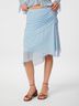 Saffron Asymmetric Mesh Skirt