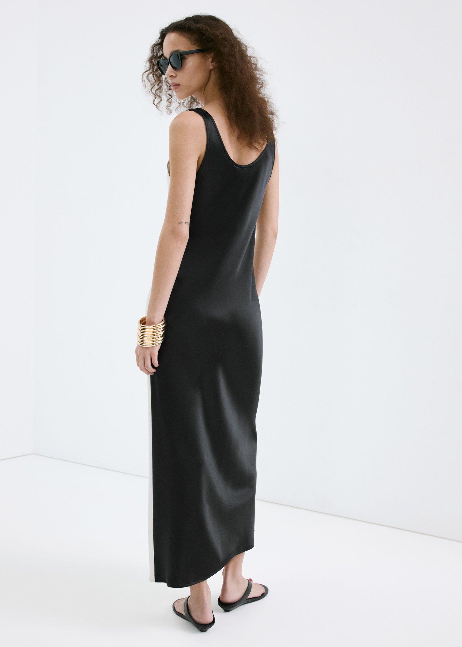 Bicolour midi dress