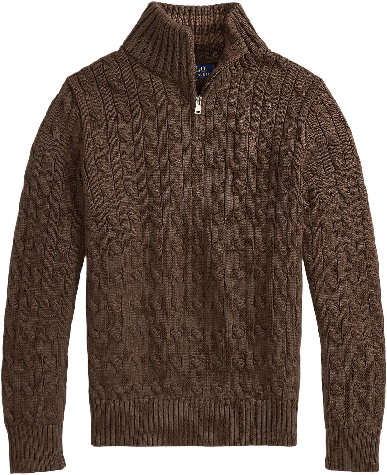 Cable-Knit Cotton Quarter-Zip Sweater