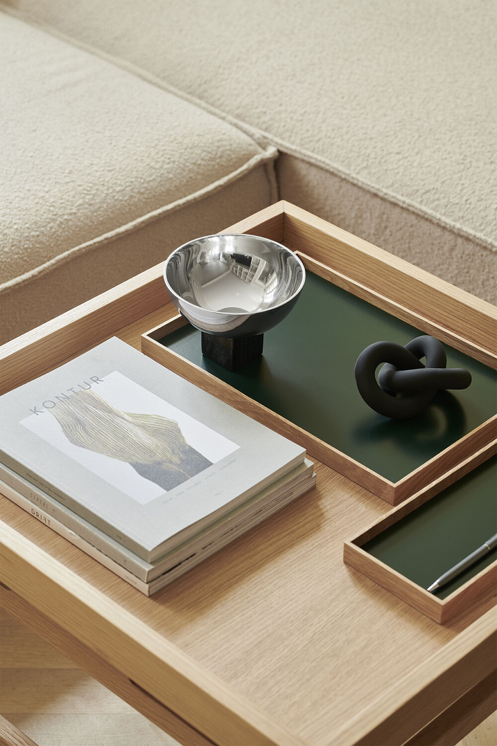 Frame tray small oak/green
