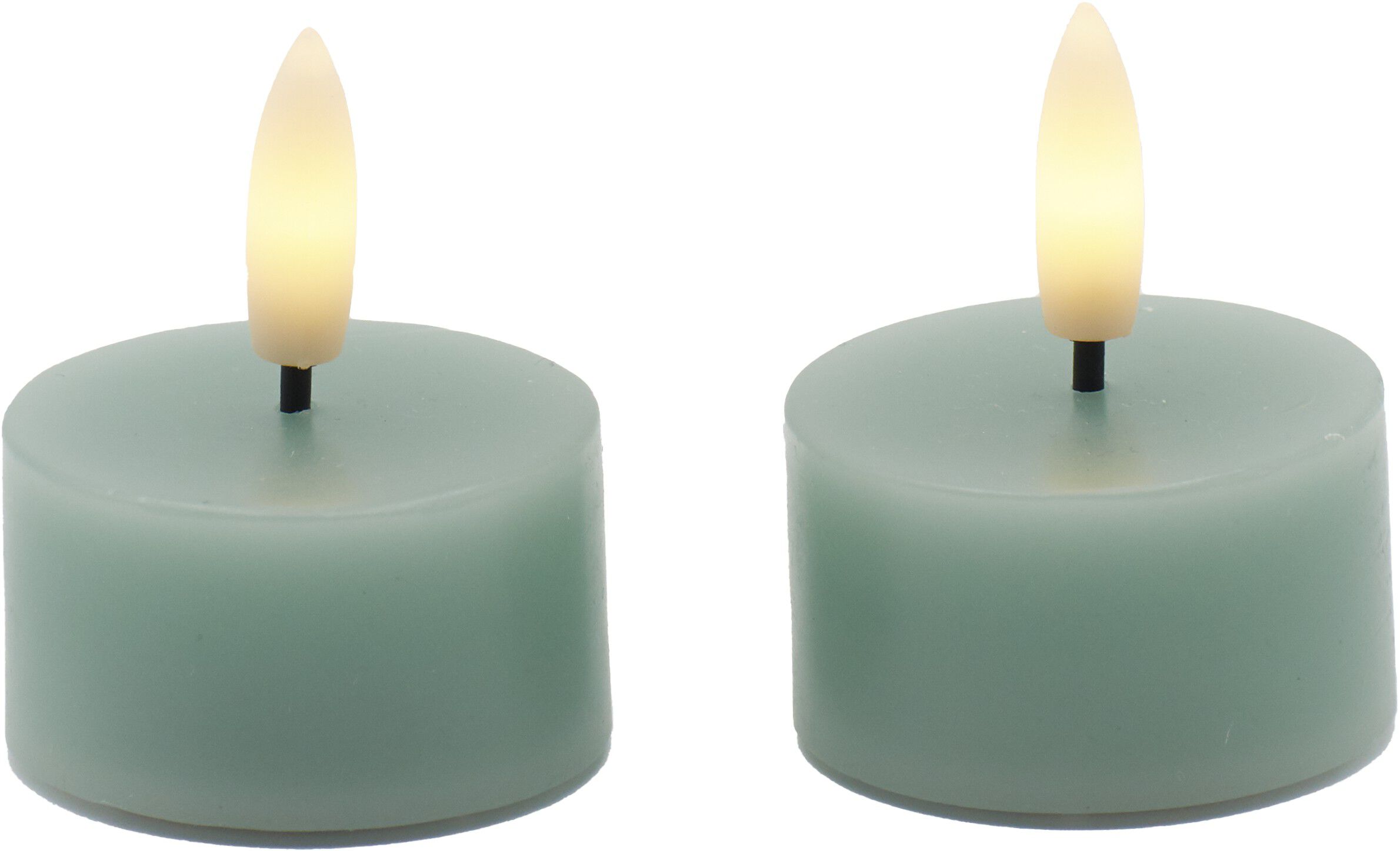 Sille Fyrfadslys 2 stk. s&aelig;t, &Oslash;4,5XH2,2cm, Sandy Green
