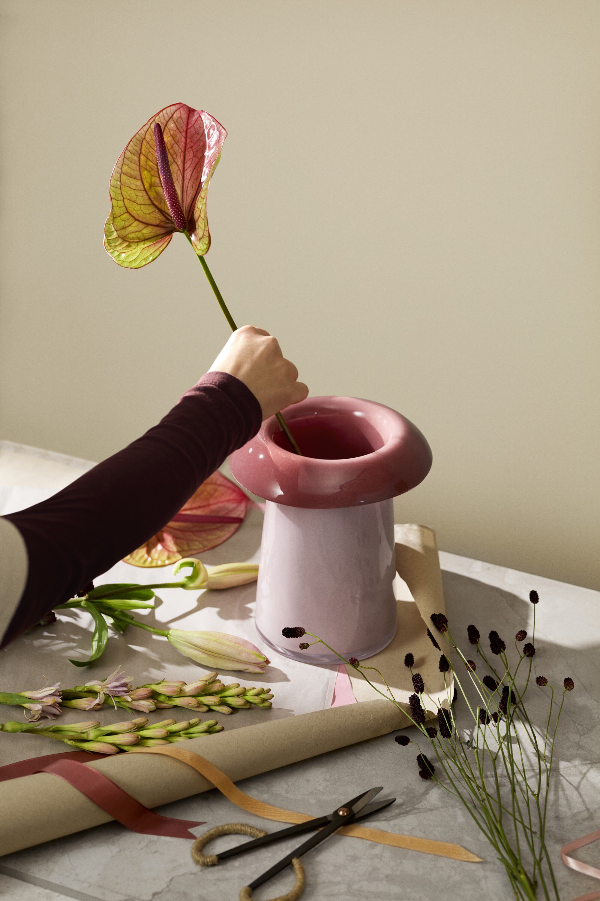 Soma Vase H22. 5 cm rosa/terracotta