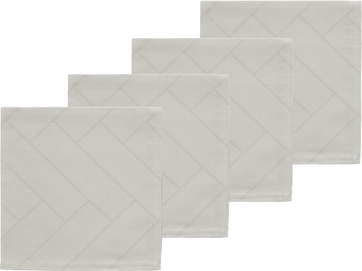 Tygservett Tiles Light Grey 4 st