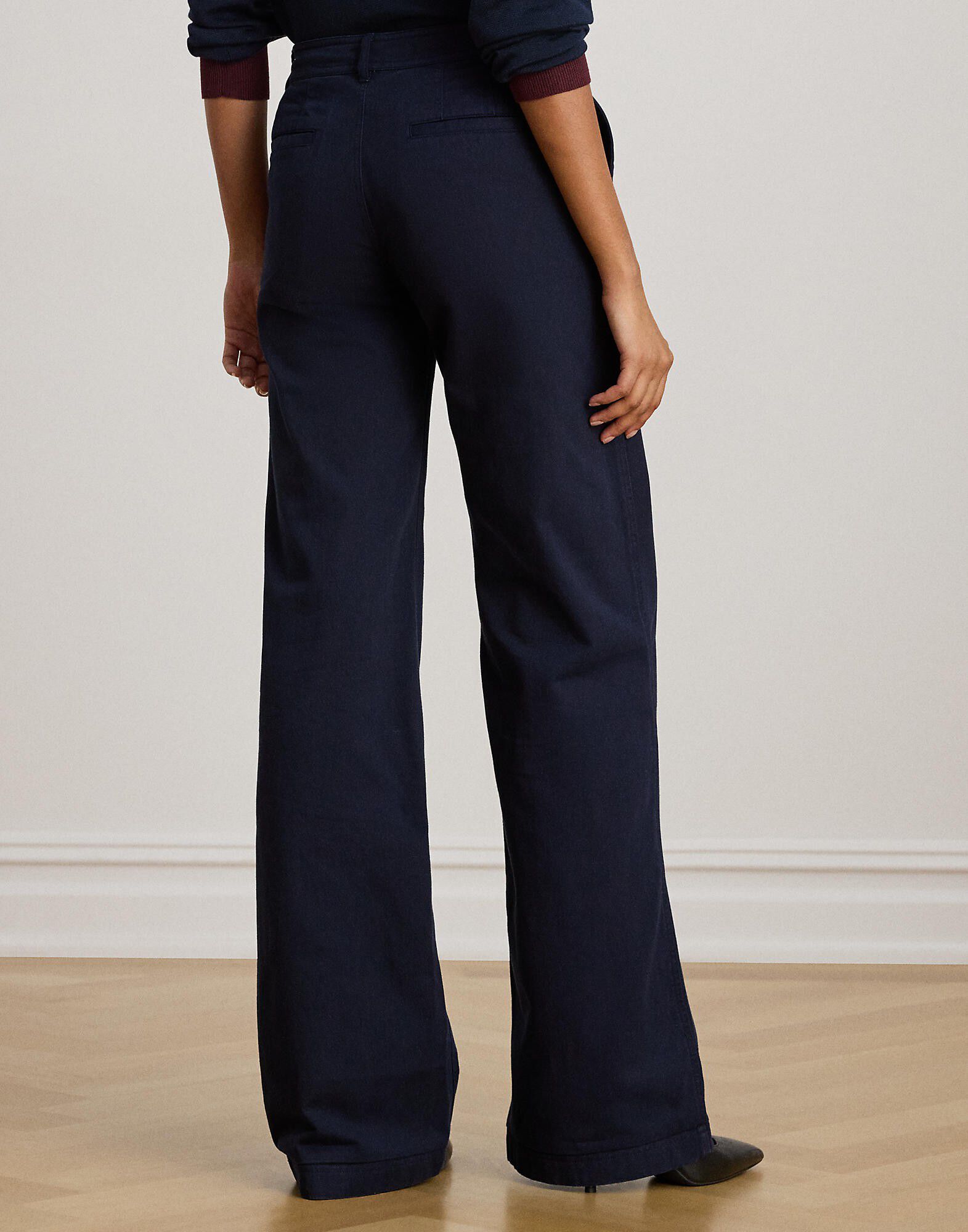 Cotton Twill Wide-Leg Pant