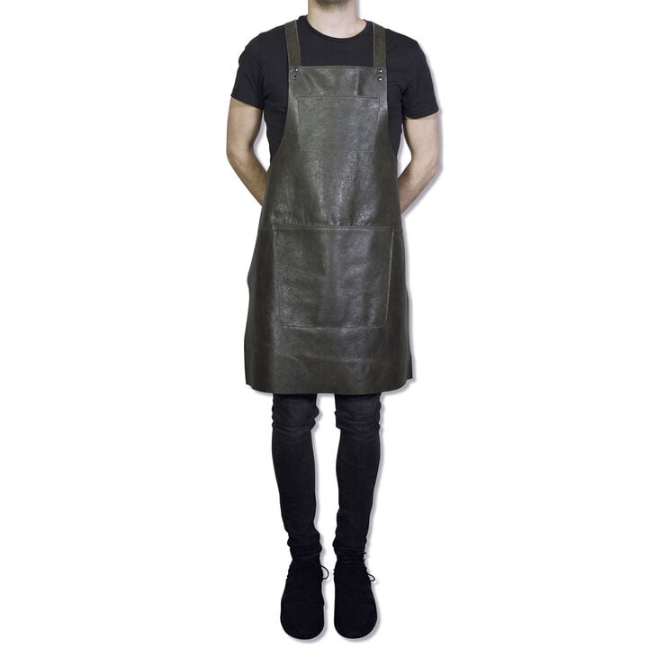 Læderforklæde Suspender Serie Apron Vintage Grey