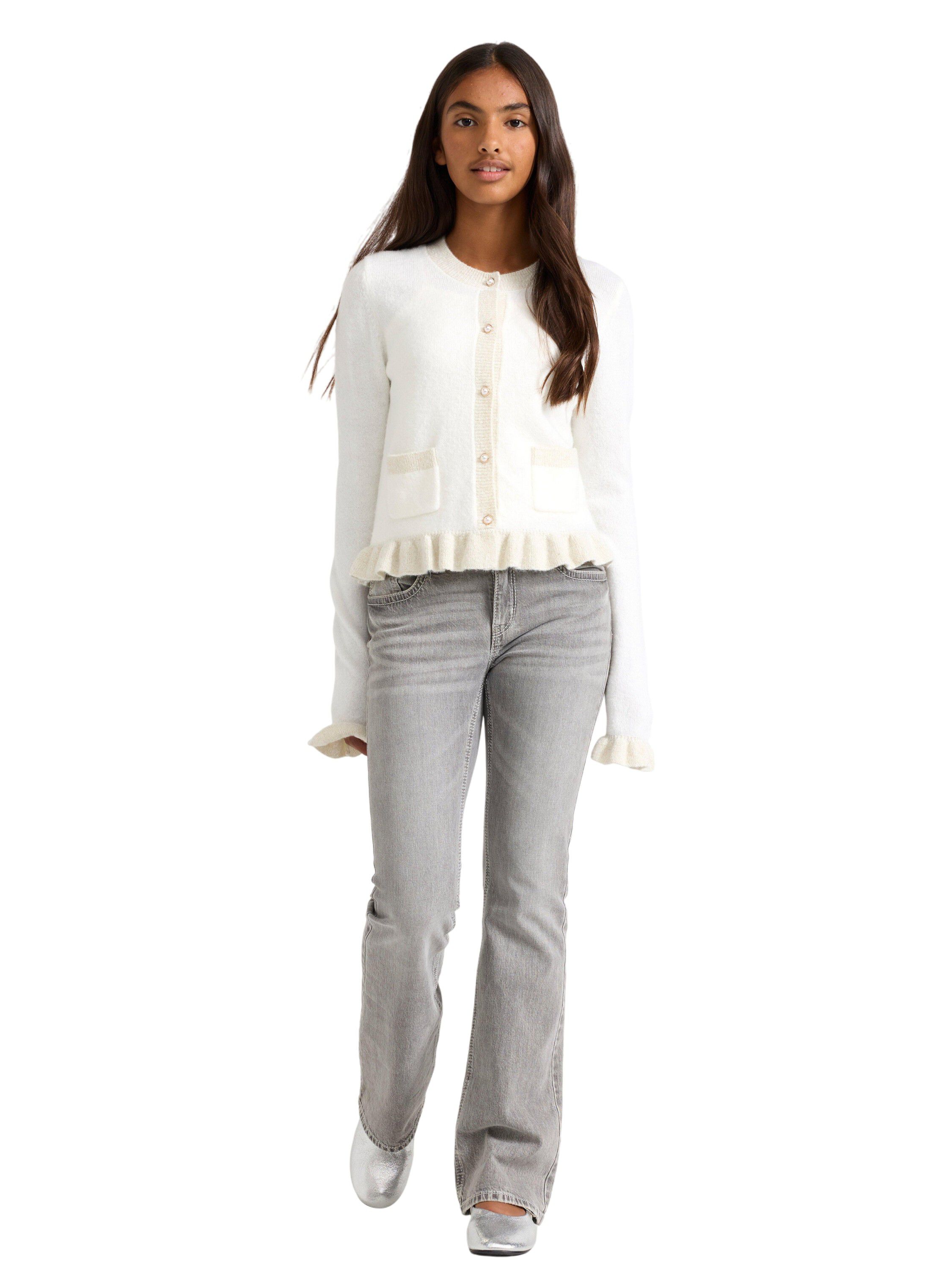 Soft knitted cardigan with frilled