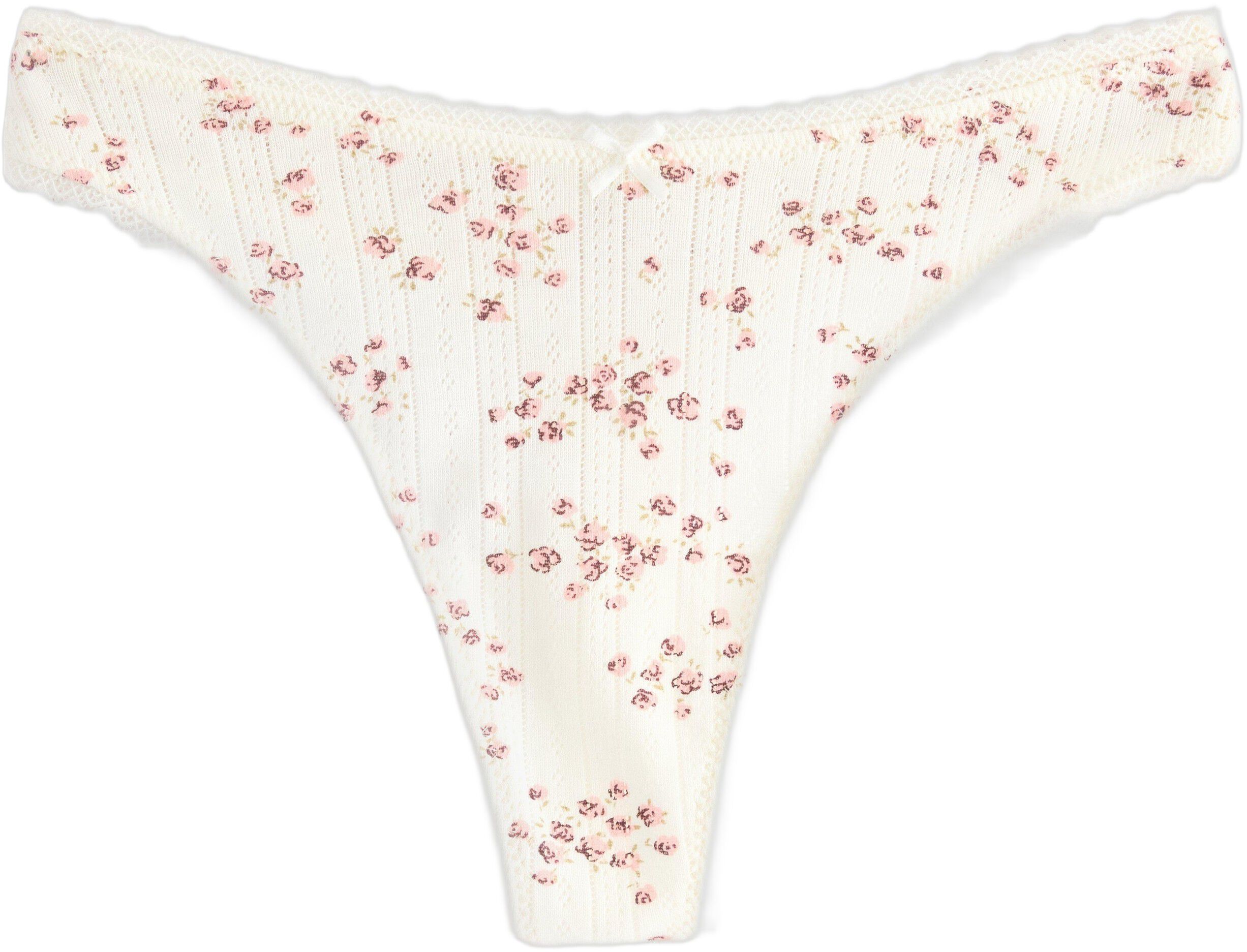 Thong in pointelle with high-cut le