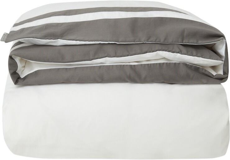 Hotel Sateen White/Charcoal Contrast Duvet Cover