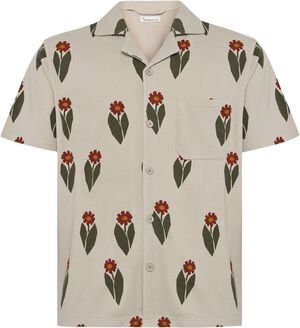 Boucl&eacute; print short sleeve shirt