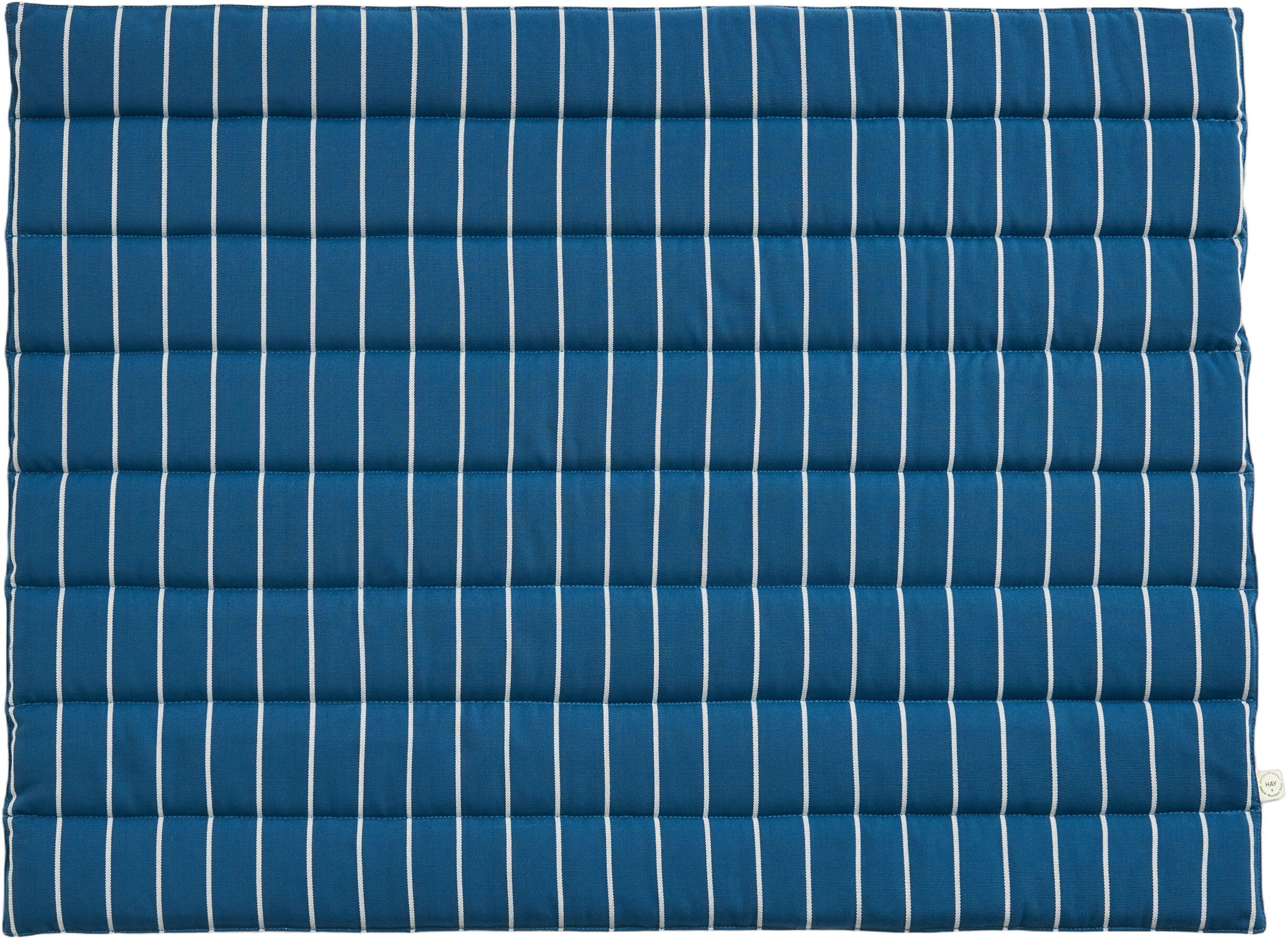 Outdoor Market Sofa Cushion - Blue with beige stripe -