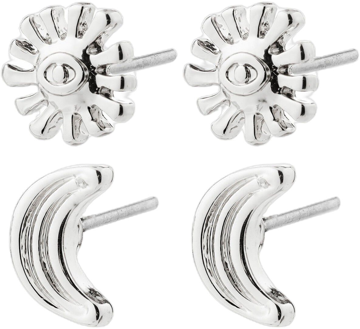 MISHA earrings, 2-in-1 set, silver-plated