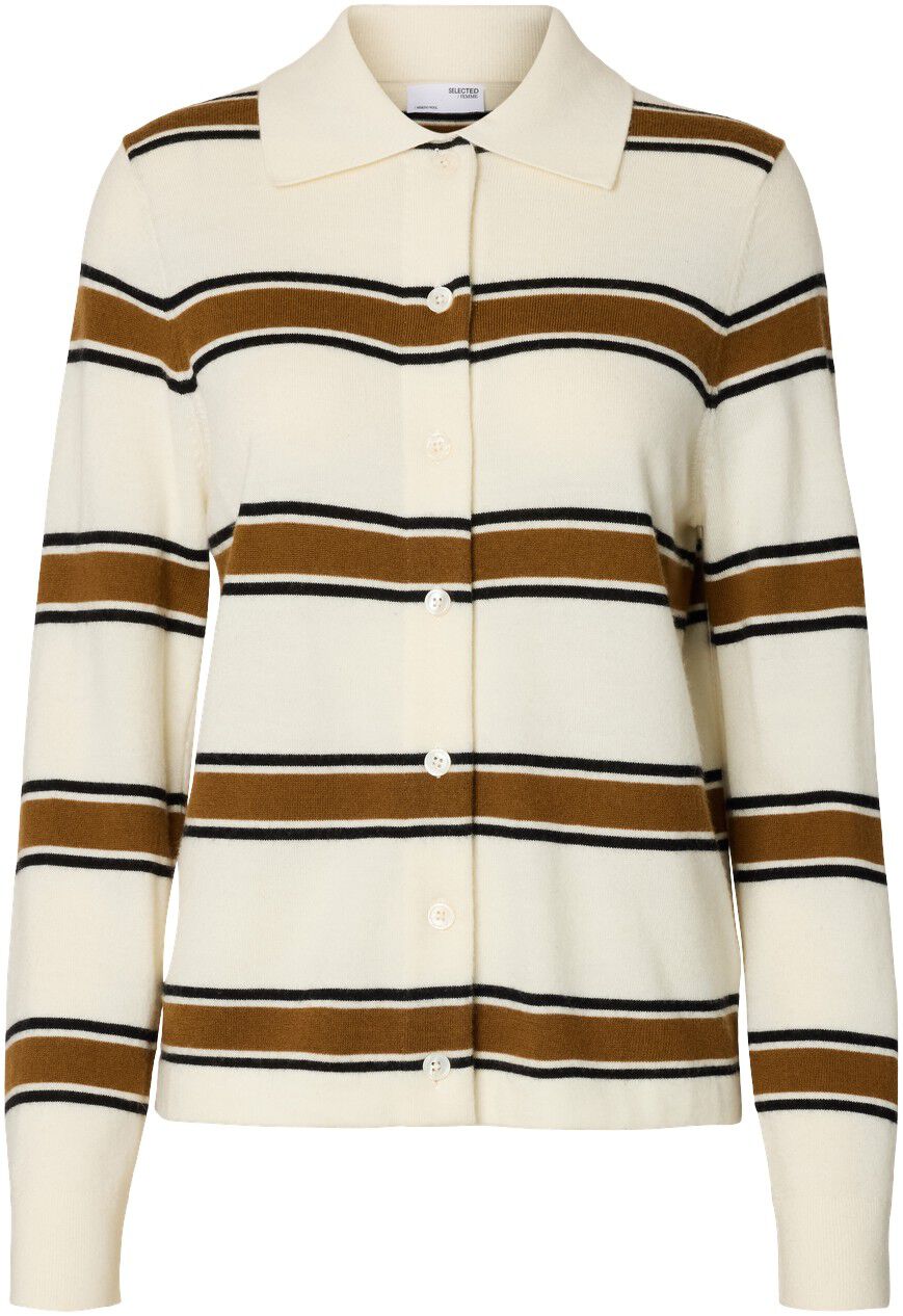 SLFTHEA LS KNIT BUTTON COLLAR NECK