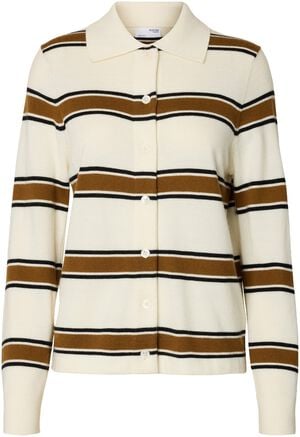 SLFTHEA LS KNIT BUTTON COLLAR NECK