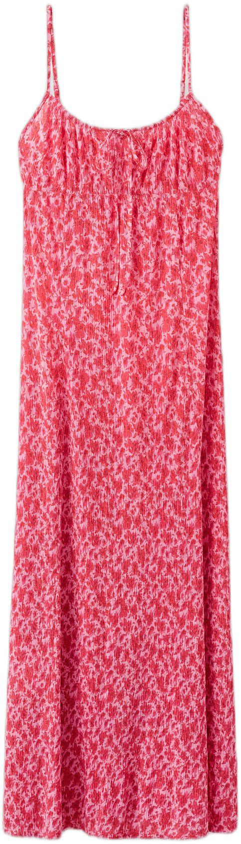 Floral-print pleated dress