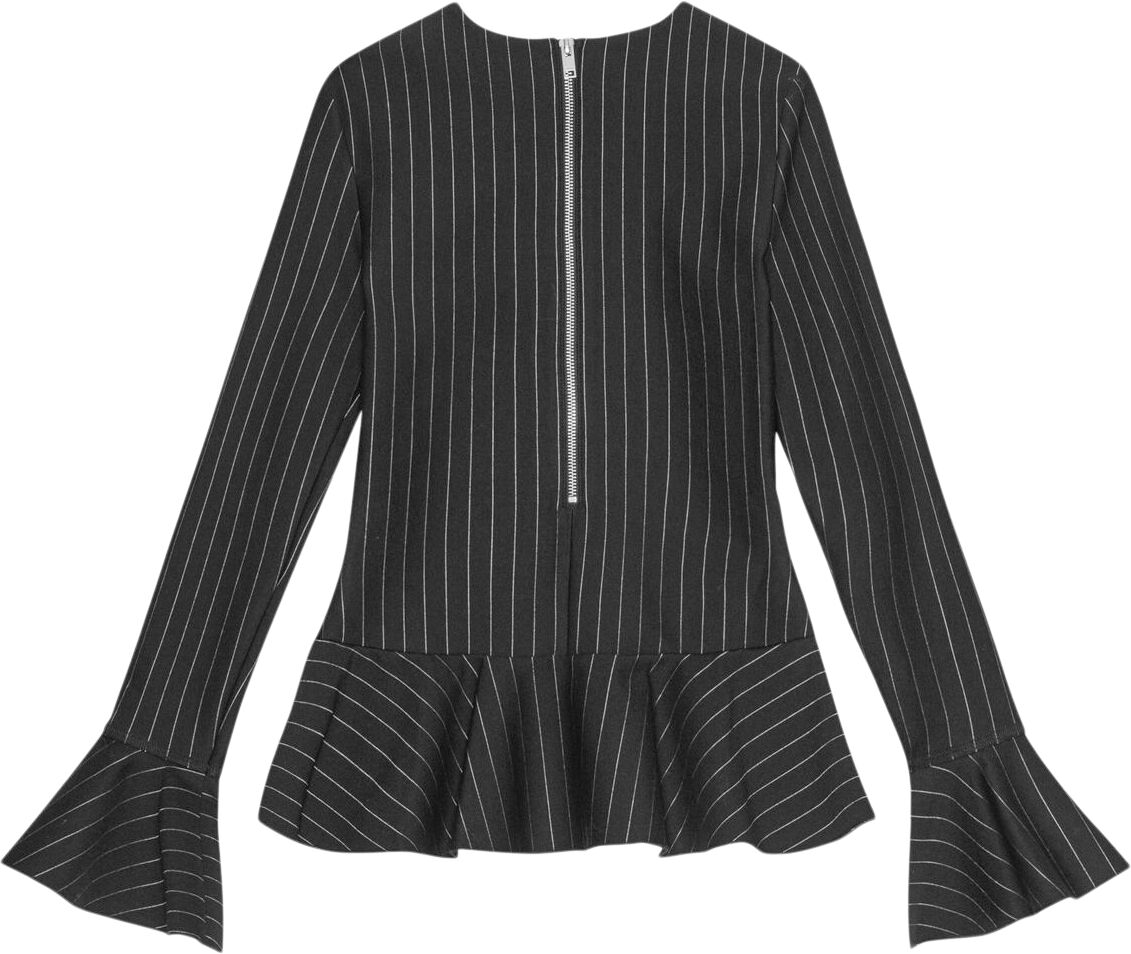 Compact Stripe Jersey Peplum Blouse