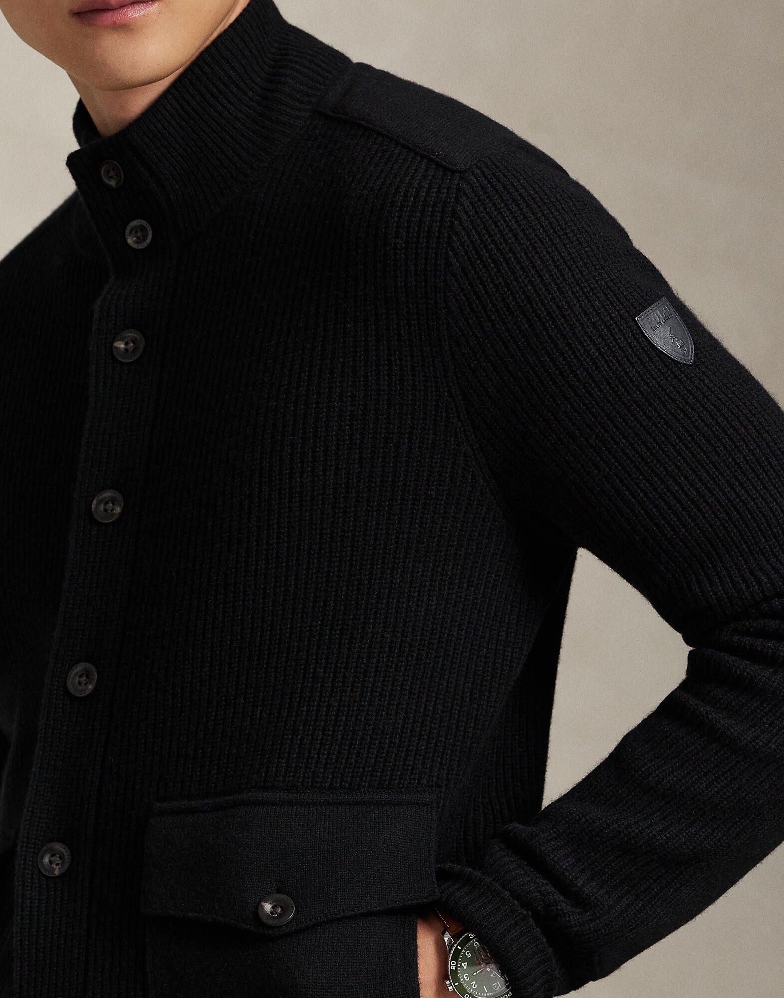 Wool Mockneck Cardigan