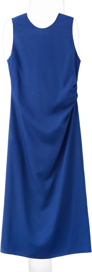 Side ruched dress with tie detail